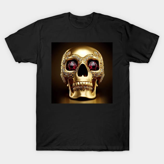 Gold Skull and Rubies. T-Shirt by Canadaman99